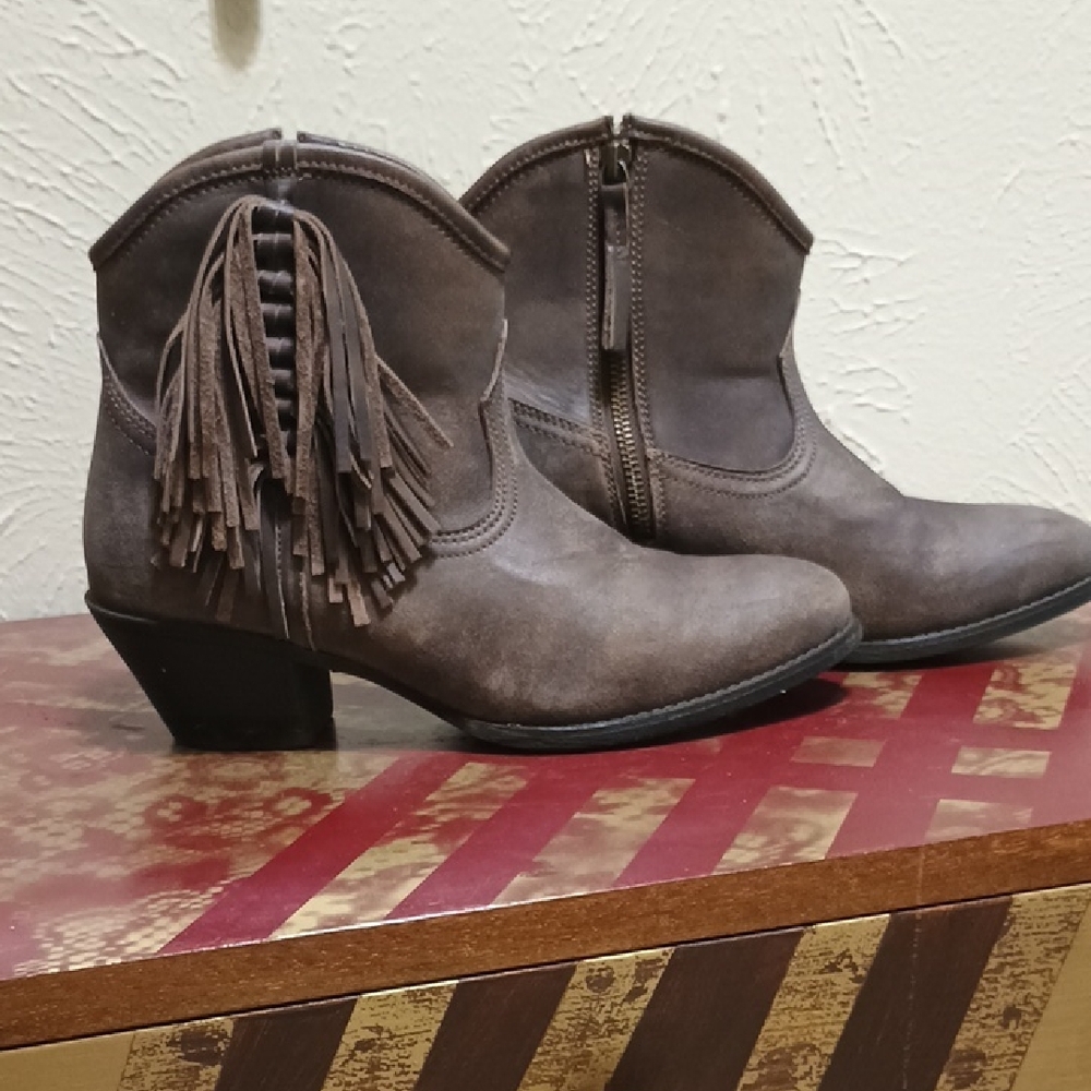 Ariat Brown Ankle Booties with Fringe Detail